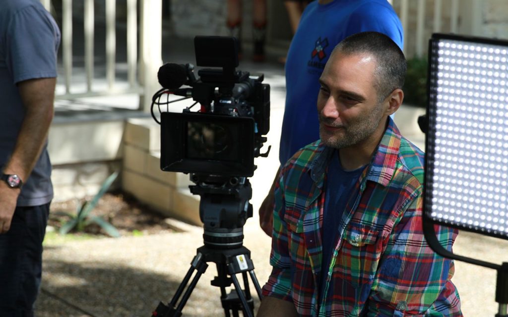 Director Chris Valentino interviews Esther on Set